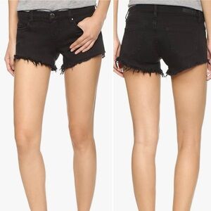Blank NYC Black Denim Jean Shorts Frayed Hem Women’s Size 25 Grunge Summer